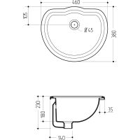 Раковина Migliore Bella 46 Белая арт-20602 — фото 4, Раковины встраиваемые сверху