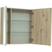 Зеркальный шкаф Aquanet Алвита New 90 Дуб веллингтон белый арт-303898 — фото 6, Зеркальные шкафы в ванную