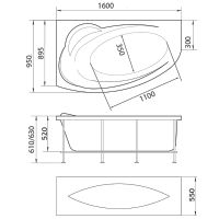 Акриловая ванна Marka One Julianna 160х95 L без гидромассажа арт-01дж1695л — фото 4, Акриловые ванны