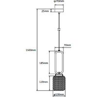 Подвесной светильник Crystal Lux Прозрачный Латунь арт-CAROLINA SP1 V2 BRASS — фото 4, Подвесные светильники