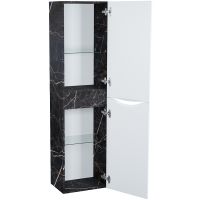 Шкаф пенал Iddis Cloud 40 подвесной Белый матовый Черный мрамор арт-CLO40B0i97 — фото 3, Пеналы для ванной комнаты