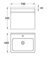 Тумба под раковину Veedi Prestige 80 подвесная Белая матовая арт-PRS800T-CR — фото 2, Тумбы под раковину