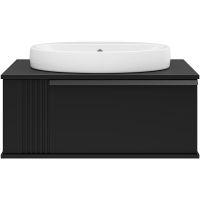 Тумба с раковиной Brevita Savoy 80 подвесная Черная матовая арт-УТ000014894 — фото 2, Тумбы с раковиной