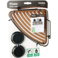 Полка корзина Fixsen Magic Wood угловая Черная матовая Дерево арт-FX-920B-1 — фото 3, Полки для ванной и душа