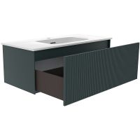 Тумба под раковину La Fenice Terra 100 подвесная Серо-зеленая арт-FNC-01-TER-G-100 — фото 4, Тумбы под раковину