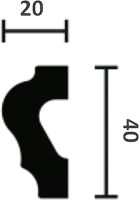 Молдинг NMC Wallstyl DSCL00020 2000x40x20 мм арт-WL2 — фото 2, Молдинги