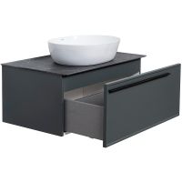 Тумба под раковину La Fenice Elba 80 подвесная Серая матовая арт-FNC-01-ELB-G-80 — фото 4, Тумбы под раковину