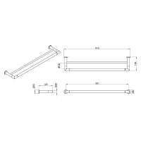 Полотенцедержатель Azario Forny двойной Хром арт-AZ-88302 — фото 2, Полотенцедержатели