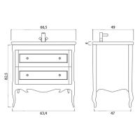 Тумба под раковину Creto Viva 66 White арт-13-1007W — фото 4, Тумбы под раковину