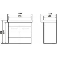 Тумба с раковиной Orange Таис 60 подвесная Белый глянец арт-TP2-TUW+RA — фото 10, Тумбы с раковиной