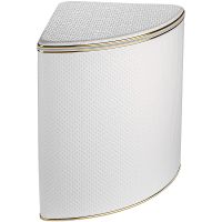 Корзина для белья Geralis Punto Белая, кант Золото, угловая арт-PWG-U — фото 1, Корзины для белья