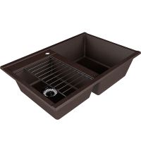 Кухонная мойка Aquaton Делия 78 DBL Кофе арт-1A723132DE280 — фото 2, Кухонные мойки