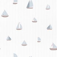 Обои детские Casadeco Rose Nino Винил на флизелине (0,53*10,05) Голубой, Корабли арт-85666411 — фото 1, Обои для стен