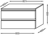 Тумба Jacob Delafon Vox 80 подвесная Черное дерево арт-EB2061-RA-E15 — фото 2, Комоды и тумбы для ванной комнаты
