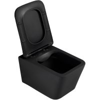 Унитаз Abber Rechteck подвесной Черный матовый с сиденьем Микролифт арт-AC1201MB — фото 4, Подвесные унитазы