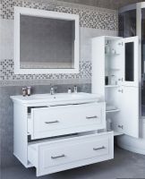 Тумба под раковину Sanflor Модена 105 подвесная Белая матовая арт-С04615 — фото 4, Тумбы под раковину