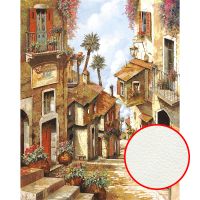 Фреска Ortograf Городской пейзаж живопись 11434 Фактура флок FLK Флизелин (2,15*2,7) Бежевый/Оранжевый/Голубой, Город/Живопись арт-11434 (флок FLK) — фото 1, Фрески
