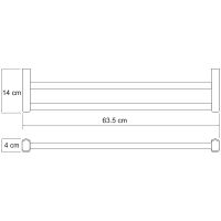 Полотенцедержатель WasserKRAFT Berkel двойной Хром арт-K-6840 — фото 4, Полотенцедержатели