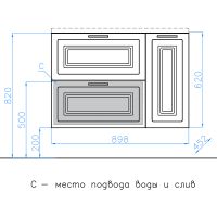 Тумба под раковину Style Line Альба 90 L Люкс Plus Белая арт-ЛС-000010052 — фото 10, Тумбы под раковину