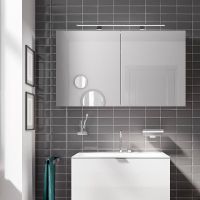 Зеркальный шкаф Emco Asis mee 120 с подсветкой Серебро арт-9498 050 53 — фото 2, Зеркальные шкафы в ванную