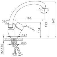 Смеситель для кухни Frap H63 Хром арт-F4163 — фото 4, Смесители для кухни