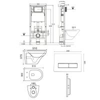 Комплект унитаза с инсталляцией Agger с сиденьем Микролифт и клавишей смыва Хром глянцевый арт-ATI06100+APB200 — фото 6, Комплекты унитаз + инсталляция