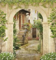 Фреска Ortograf Городской пейзаж 3467 Фактура бархат FX Флизелин (2,5*2,7) Бежевый/Зеленый, Город/Пейзаж арт-3467 (бархат FX) — фото 2, Фрески