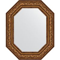 Зеркало Evoform Polygon 80х65 в багетной раме - Виньетка состаренная бронза 109 мм арт-BY 7258 — фото 1, Зеркала в ванную комнату