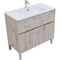 Тумба под раковину Aquanet Алвита New 90 Дуб веллингтон белый арт-303912 — фото 2, Тумбы под раковину