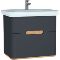 Тумба с раковиной Vitra Sento 80 подвесная Антрацит матовый арт-60836 — фото 1, Тумбы с раковиной