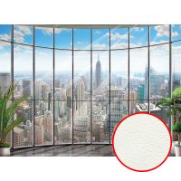 Фреска Ortograf Небоскребы 30560 Фактура флок FLK Флизелин (3,7*2,7) Серый/Голубой, Город арт-30560 (флок FLK) — фото 1, Фрески