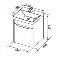 Тумба с раковиной Aquanet София 50 подвесная Белый глянец арт-212585 — фото 14, Тумбы с раковиной