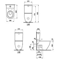 Унитаз компакт Laufen Pro New без бачка и сиденья арт-8.2595.2.000.000.1 — фото 9, Напольные унитазы