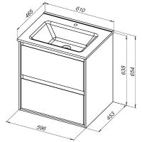 Тумба под раковину Aquanet Милан 60 подвесная Дуб рошелье арт-336372 — фото 15, Тумбы под раковину