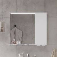Зеркало со шкафом Volna Lake 80 R с подсветкой Белое арт-zsLAKE80.R-01 — фото 1, Зеркальные шкафы в ванную