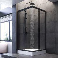 Душевой уголок AM.PM Gem 90х90 профиль Черный матовый стекло прозрачное арт-W90G-403-090BT — фото 5, Квадратные душевые уголки