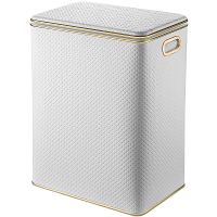 Корзина для белья Geralis Punto Белая, кант Золото, большая арт-PWG-S — фото 1, Корзины для белья