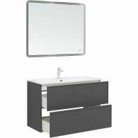 Тумба под раковину Aquanet Арт 100 подвесная Ясень графит арт-329614 — фото 11, Тумбы под раковину