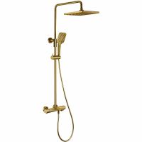 Душевая система Vincea Next с термостатом Брашированное золото арт-VSFS-1N1TBG — фото 1, Душевые стойки