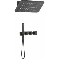 Душевая система Timo Petruma с термостатом Черная матовая арт-SX-5249/03SM — фото 1, Встраиваемые душевые комплекты