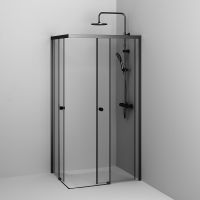 Душевой уголок AM.PM X-Joy 100х80 профиль Черный матовый стекло прозрачное арт-W94G-403-10080-BТ — фото 10, Прямоугольные душевые уголки