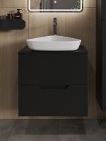 Тумба с раковиной Orange Line 60 подвесная Черная матовая арт-Li-60TubMDF+B07-500W — фото 3, Тумбы с раковиной