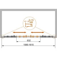 Душевая дверь Cezares Pratico 160 профиль Хром стекло прозрачное арт-PRATICO-BF-2-160-C-Cr — фото 9, Раздвижные душевые двери