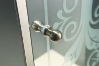 Душевой уголок Cezares Giubileo A-2 100х100 стекло прозрачное с матовым принтом профиль Хром арт-GIUBILEO-A-2-100-SCORREVOLE-CP-Cr — фото 3, Квадратные душевые уголки