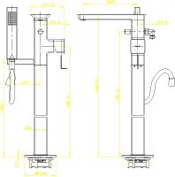 Смеситель для ванны Bravat Phillis напольный Хром арт-F656101C-B3-ENG — фото 2, Смесители напольные