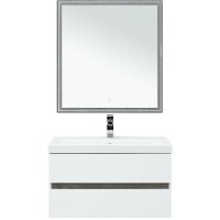 Комплект мебели для ванной Aquanet Беркли 80 подвесной Белый Дуб рошелье арт-258969 — фото 3, Комплекты мебели для ванной