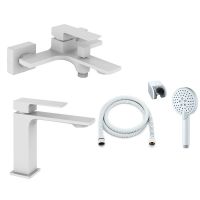 Комплект смесителей Orange Lutz Белый арт-M04-311w — фото 6, Готовые комплекты для ванной комнаты