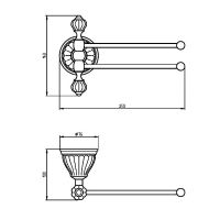 Полотенцедержатель Migliore Olivia поворотный Хром Белый арт-17559 — фото 2, Полотенцедержатели