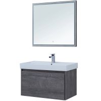 Зеркало Aquanet Nova Lite 90 с подсветкой Дуб рошелье арт-242263 — фото 3, Зеркала в ванную комнату