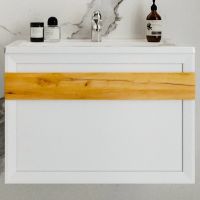 Тумба под раковину Бриклаер Берлин 80 подвесная Белый глянец арт-4627125416088 — фото 1, Тумбы под раковину